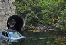 Brutal accidente en la Ruta 40: un auto perdió el control y cayó a un arroyo